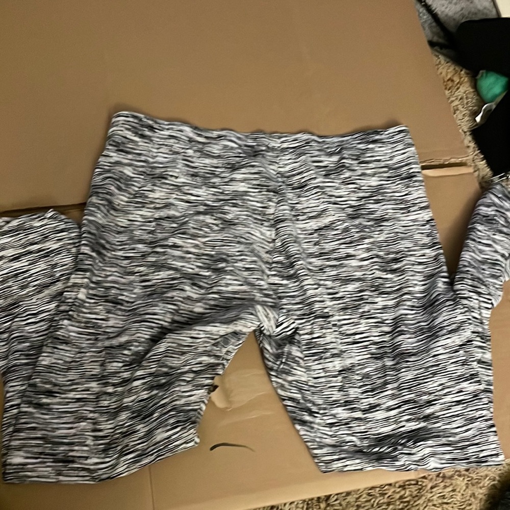 White and black leggings